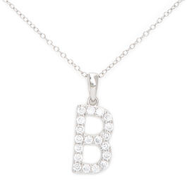 Gianni Argento Silver Initial Pendant Necklace - B