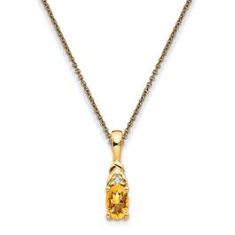 Gemstones Classics&#40;tm&#41; 14kt. Yellow Gold Citrine Diamond Necklace