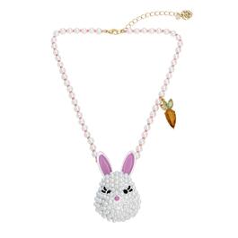 Betsey Johnson Pearl Necklace w/ Bunny Pendant