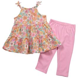 Baby Girl &#40;12-24M&#41; Kids Headquarters Floral Tunic & Solid Legging