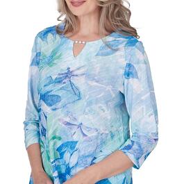 Womens Alfred Dunner Summer Breeze Watercolor Floral Blouse