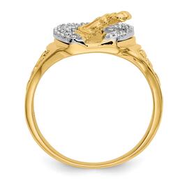Mens Gentlemens Classics&#8482; 14kt. Two-Tone Gold Diamond Horse Ring