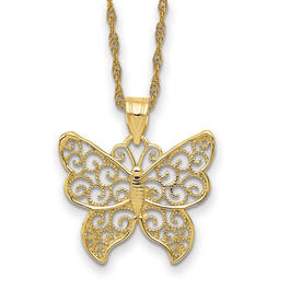 Gold Classics&#40;tm&#41; 10kt. Gold Butterfly Pendant Necklace
