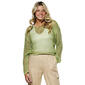 Juniors No Comment Shimmer Pointelle Sweater - image 1