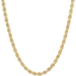 18in. Vermeil 14kt.Gold Over Sterling Silver Rope Chain Necklace