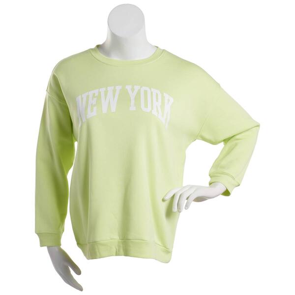 Juniors No Comment New York Oversized Fleece Lined Sweatshirt - image 