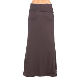 Womens 24/7 Comfort Apparel Foldover Solid Maxi Skirt