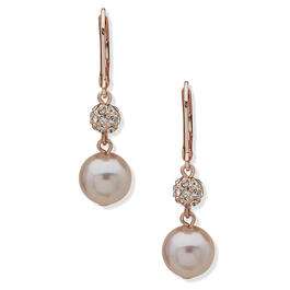 You're Invited Rose Gold-Tone Crystal Double Drop Linear Earrings