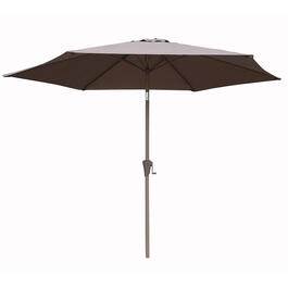 9ft. Heavy Duty Polyester Tilt Umbrella with Air Vent - Mushroom