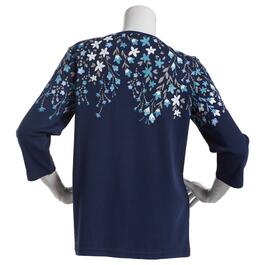 Petite Hasting & Smith 3/4 Sleeve Floral Boat Neck Tee