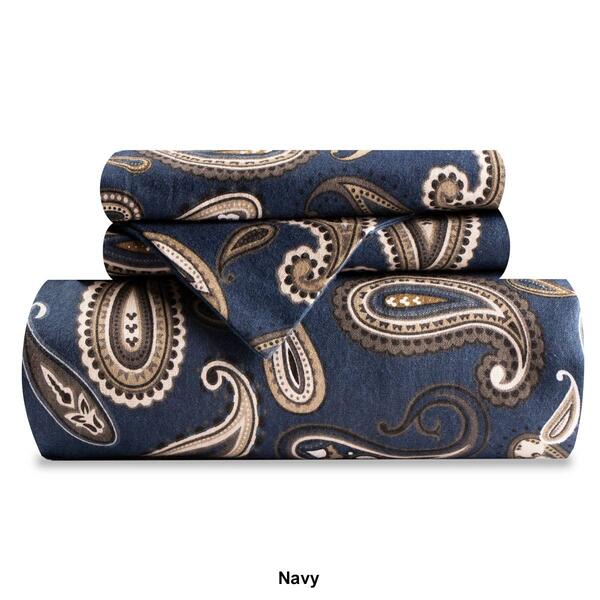 Superior Cotton Flannel Paisley Duvet Cover Set