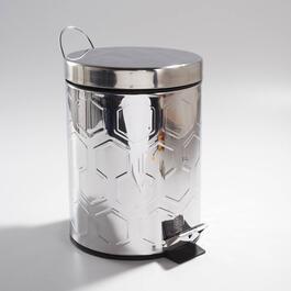12-Liter Honeycomb Embossed Trash Can - Chrome