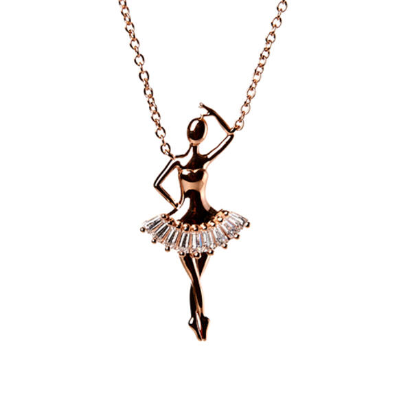 Splendere Sterling Silver Ballerina Necklace - image 
