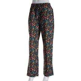 Womens Sun Moon Stars Floral Woven Pajama Pants