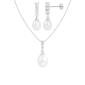 Splendid Pearls Sterling Silver Necklace &amp; Earrings Pearl Set - image 2