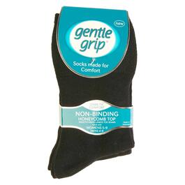 Womens gentle grip 3pk. Honeycomb Non Elastic Diabetic Crew Socks