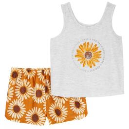 Girls Carters&#40;R&#41; Sunflower Tank Top & Shorts Pajama Set