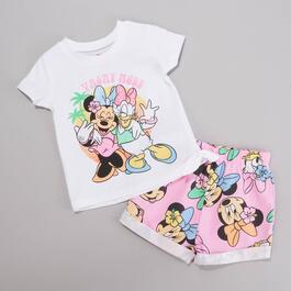 Toddler Girl Disney&#40;R&#41; Minnie & Daisy Vacay Mode Top & Shorts Set