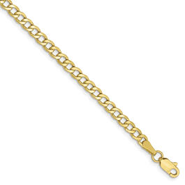 Unisex Gold Classics&#40;tm&#41; 10kt. 3.35mm Gold Curb Link Chain Bracelet
