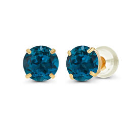Gemstone Classics&#40;tm&#41; 14kt. Gold Blue Topaz Stud Earrings