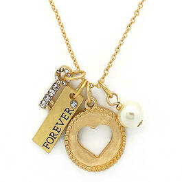KIS&#40;R&#41; Carina Gold Plated Heart & Forever Charms Necklace