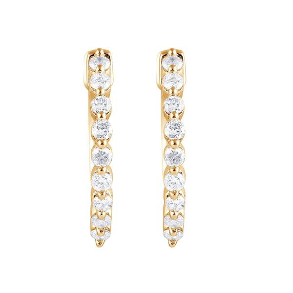 Nova Star&#174; Gold Plated Lab Grown Diamond Hoop Earrings