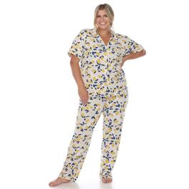 Plus Size White Mark Lemon Pajama Set