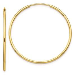 Gold Classics&#40;tm&#41; 10kt. Polished 34mm Endless Tube Hoop Earrings