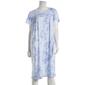 Womens Laura Ashley Short Sleeve Floral Nightshirt w/Lace - image 1