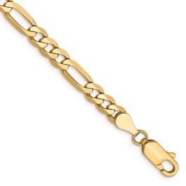Mens Gold Classics&#40;tm&#41; 4.75mm. 14k Gold Flat Figaro Chain Bracelet