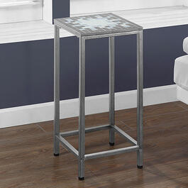 Monarch Specialties Grey/Blue Tile Plant Stand