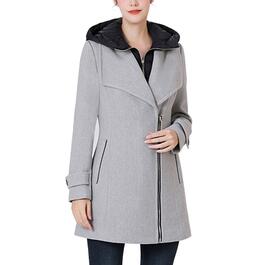 Womens BGSD Wool Asymmetric Zipper Coat
