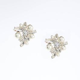 Rosa Rhinestones Pearl Clusters Earrings