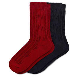 Womens HUE&#40;R&#41; 2pk. Cable Knit Boot Socks