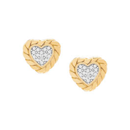Gianni Argento Gold Plated Heart Rope Stud Earrings