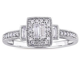 10kt. Loveblooms&#40;tm&#41; Baguette 1/3ctw. Diamond Engagement Ring