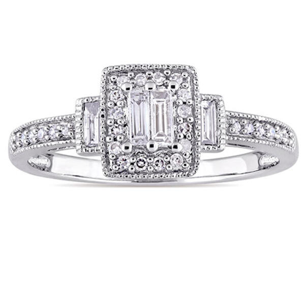10kt. Loveblooms&#40;tm&#41; Baguette 1/3ctw. Diamond Engagement Ring - image 