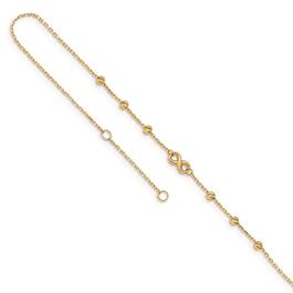 Gold Classics&#40;tm&#41; 14kt. Gold Infinity Symbol 10in. Anklet