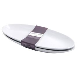 Home Essentials White Set of 2 White Oval Serving Trays