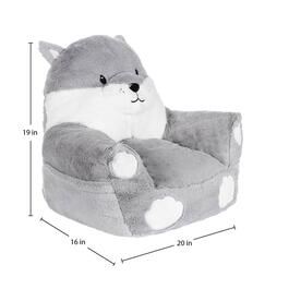 Trend Lab&#174; Plush Grey Fox Chair & Blanket