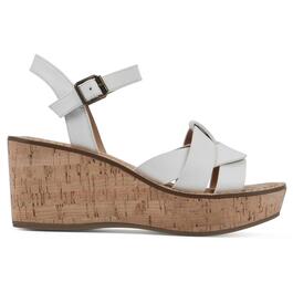 Womens White Mountain Simple Wedge Sandals
