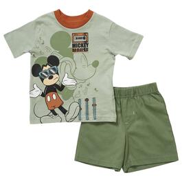 Baby Boy &#40;12-24M&#41; Disney&#174; Mickey Mouse Retro Top & Shorts Set