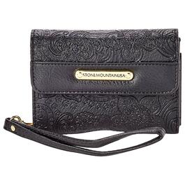 Womens Stone Mountain Paisley Embossed Trifold Wallet