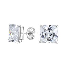 Candela 14kt. White Gold Square Cubic Zirconia Stud Earrings