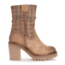 Womens MUK LUKS® Riser Pop Heeled Houndstooth Boots