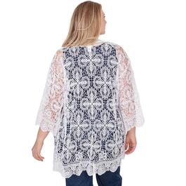 Plus Size Ruby Rd. Bright Blooms Medallion Lace Cardigan