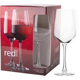 Home Essentials Red Series 13.5oz. Wine Stem Glasses - Set of 4