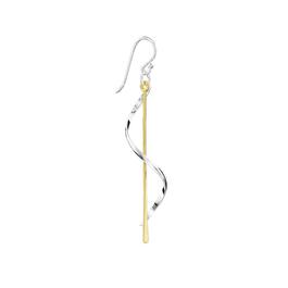 Athra Fine Silver Plated Two-Tone Drop Earrings