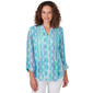 Womens Ruby Rd. Wovens Stripe Button Front Top - image 1