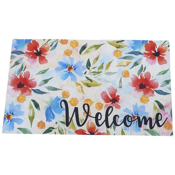 Floral Watercolor Welcome Doormat - image 